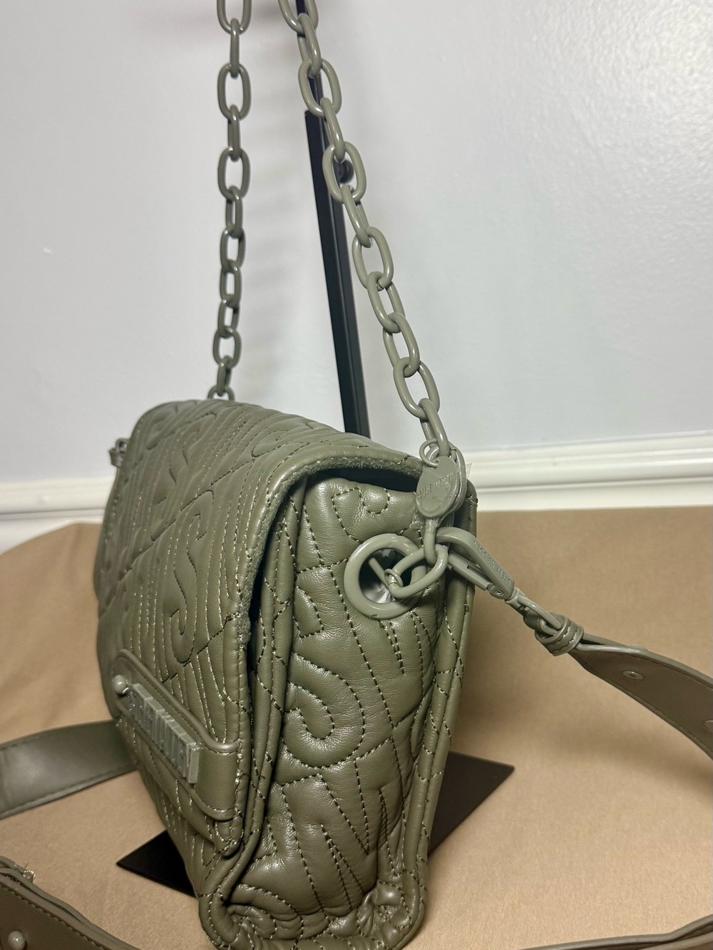 Steve Madden Bnotable Quilted Crossbody Bag - Olive Green NWOT - Picture 3 of 7